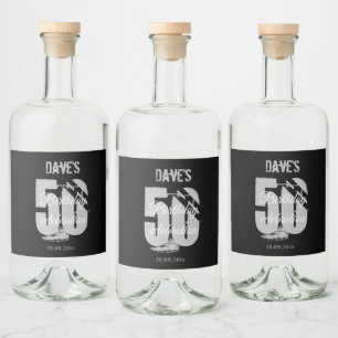 Preto Personalizado 50ª Festa de aniversário Idade