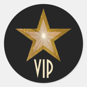 Preto redondo da etiqueta do VIP da estrela