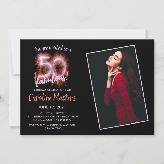 Preto rosa 50 e ainda fabulosa 50ª Festa de aniver (Frente)