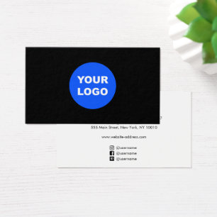 Preto simples - Adicione seu logotipo com ícones 