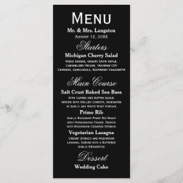 Preto simples/branco - menu da recepção