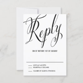 Preto Sr. RSVP de Casamento de Script da & Sra. El