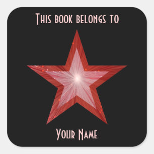 Preto vermelho da etiqueta do bookplate da estrela