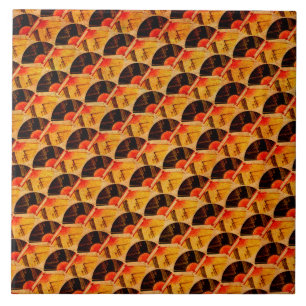 Preto vermelho e ouro do teste padrão japonês do