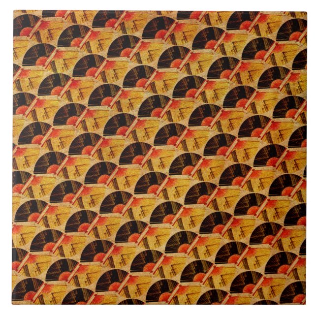 Preto vermelho e ouro do teste padrão japonês do (Frente)