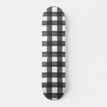 Preto Watercolor Gingham Skateboard