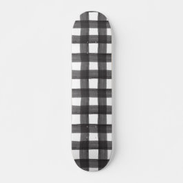Preto Watercolor Gingham Skateboard