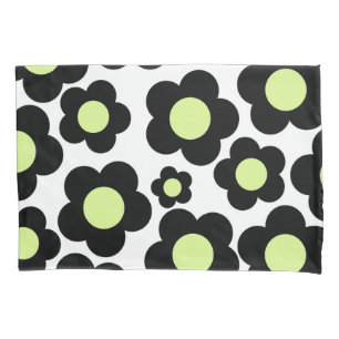 Preto Whimsso e Retro Floral Verde limão Cheerfu