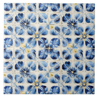 Pretty Blue & Yellow Floral Vintage