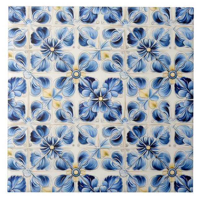 Pretty Blue & Yellow Floral Vintage (Frente)