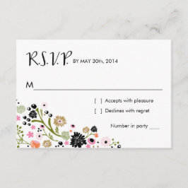 Pretty Bouquet Floral | Cartão de Resposta R S V P