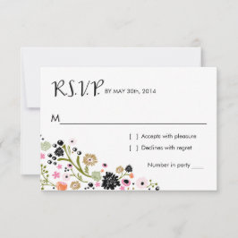 Pretty Bouquet Floral | Cartão de Resposta R S V P
