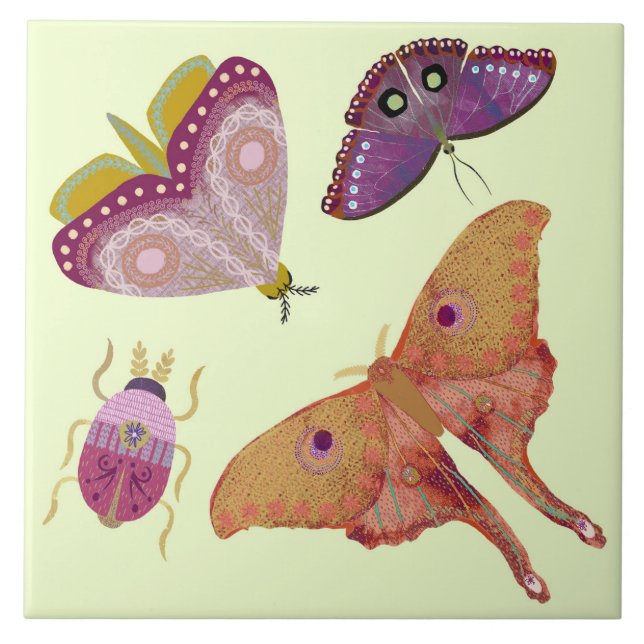 Pretty Butterflies Ceramic Tile (Frente)
