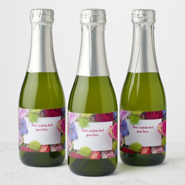 Pretty Floral Framed Roses Text Box Custom (Garrafas)