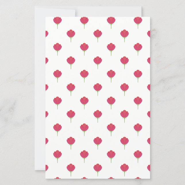 Pretty lush pink tulips pattern Paper sheet (Frente)