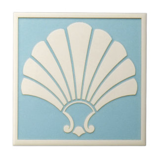Pretty Pale Blue and off White Deco Ceramic