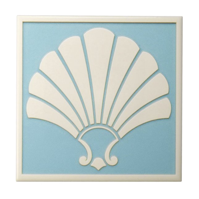 Pretty Pale Blue and off White Deco Ceramic (Frente)
