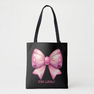 Pretty Pink Bow Tote Bag