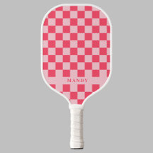 Pretty Pink Chic Xadrez Nome Personalizado