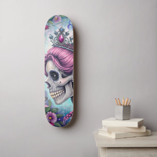 Pretty Princess Skull Skateboard