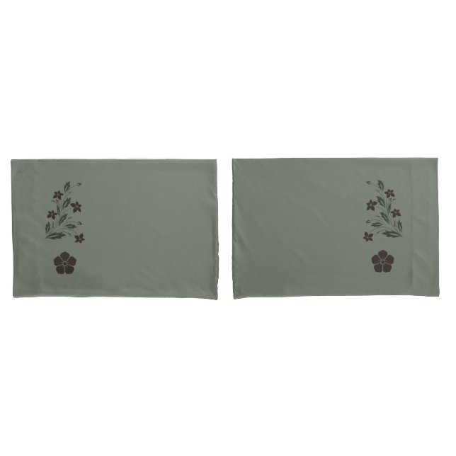 Pretty Soft Green Floral Pillowcase Set (Frente - conjunto)