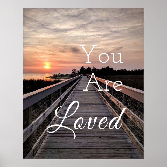 Pretty Sunset You Are Loved Inspirational Poster (Frente)