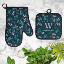 Pretty Watercolor Dark Floral Personalized 