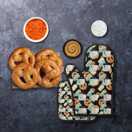 Pretzels, pão e misturadores preto
