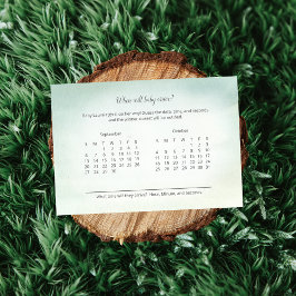 Previsão da Chegada do Bebê Rosa Verde Elegante