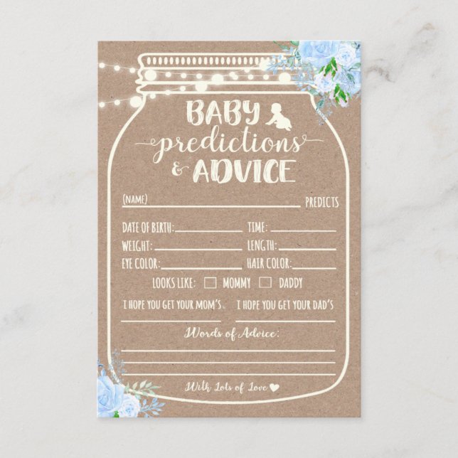 Previsão de bebê e cartão de gabinete de aconselha (Frente)