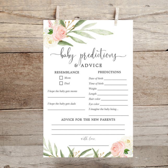 Previsão de bebês cartão de conselho verde rosa ou (Criador carregado)