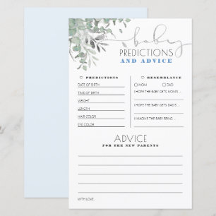 Previsão de Bebês e Cartão de Chá de fraldas d