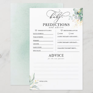 Previsão de Bebês e Cartão de Chá de fraldas d