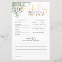 Previsão de Bebês e Cartão de Chá de fraldas de Co