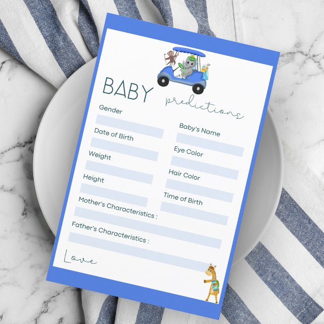 Previsão de Bebês Elefante e Chá de Golfe de Macac (Great Baby Prediction game designed with the golfing Elephant, Monkey and Giraffe. )