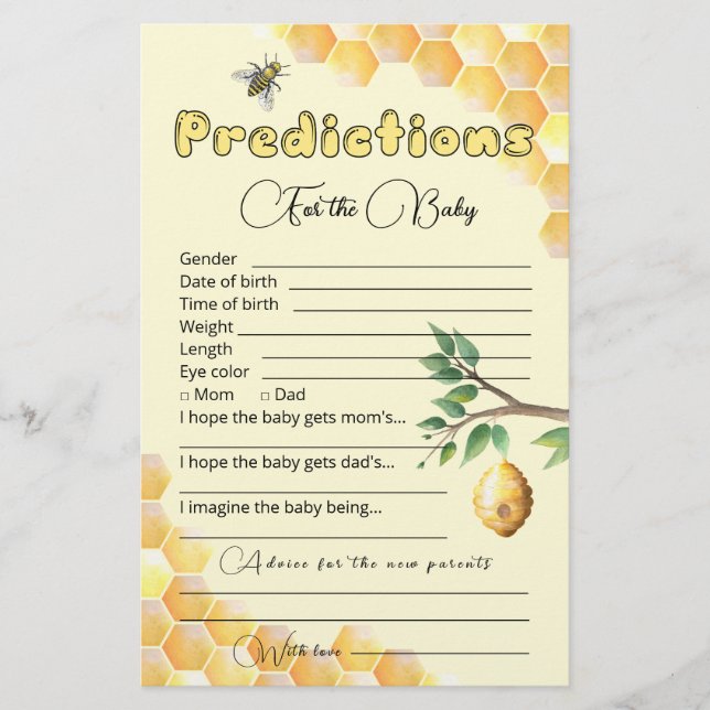 Previsão de Bebês | Jogo Chá de fraldas (Frente)