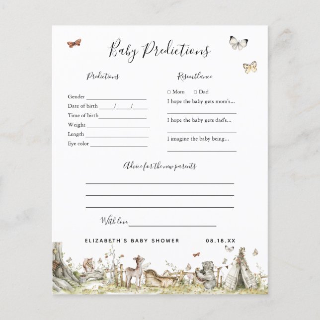 Previsão de Bebês | Jogo Chá de fraldas (Frente)