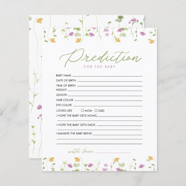 Previsão De Flor Selvagem Cor-De-Rosa Amarelo Para (Frente/Verso)