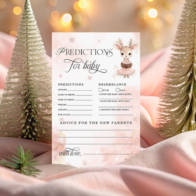 Previsão de veados de inverno para cartão de bebê (Criador carregado)