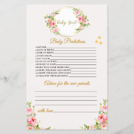 Previsão do bebê e cartão de conselho, jogo do Chá