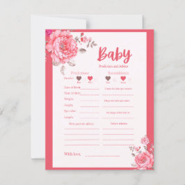 Previsão e jogo de conselho do Chá de fraldas rosa