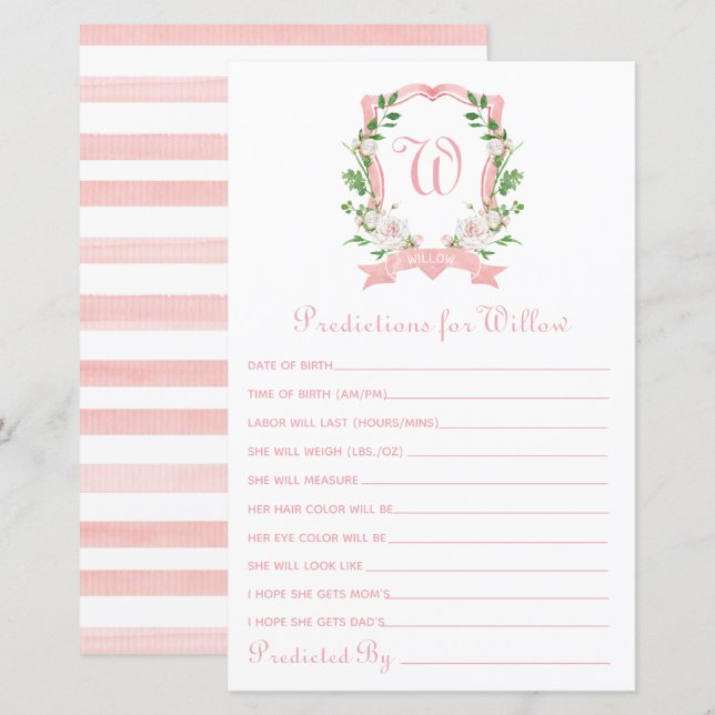 Previsão Floral de Bebê (Frente/Verso)