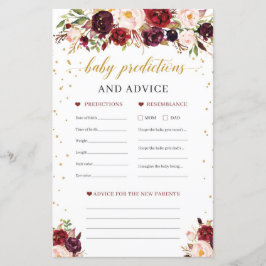 Previsão floral de bebês e jogo de aconselhamento