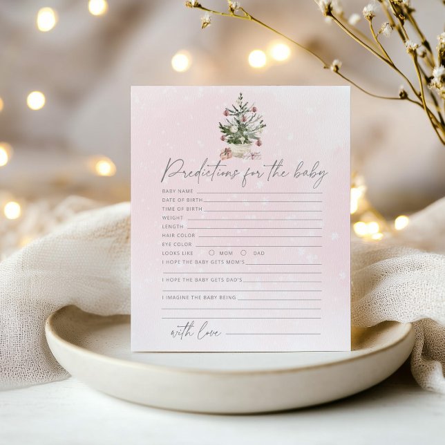 Previsão rosa de inverno para cartão de bebê (Criador carregado)