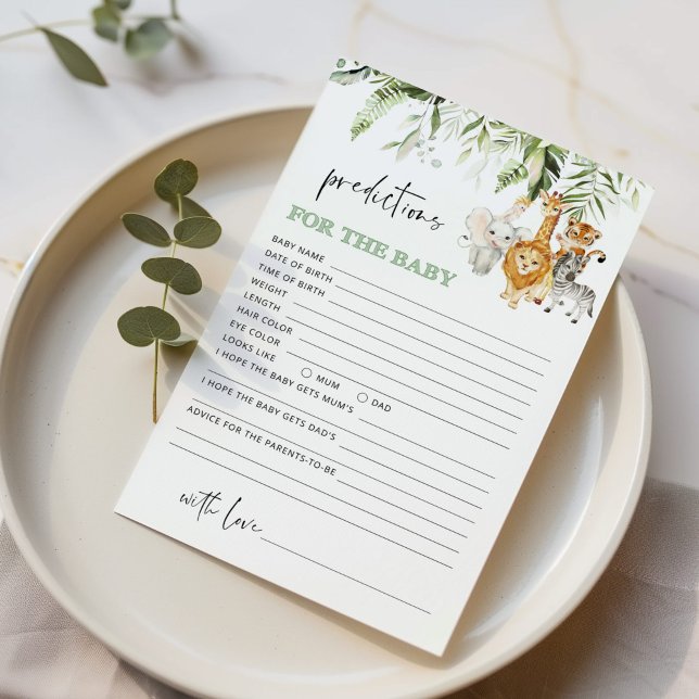 Previsões de animais Greenery safari para bebês (Criador carregado)