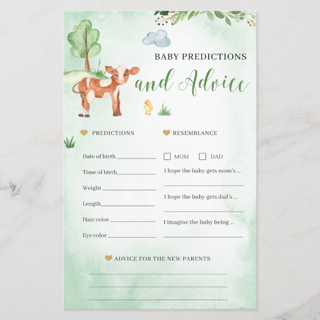 Previsões de bebês e jogo de Chá de fraldas de car (Frente)