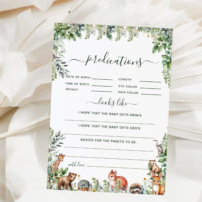 Previsões de Chá de fraldas de Animais da Floresta (Criador carregado)