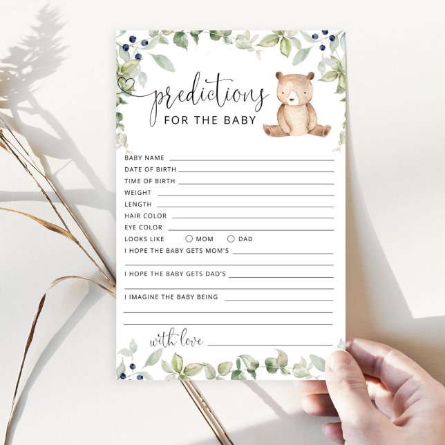 Previsões de urso para o cartão de bebê (Criador carregado)