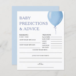 Previsões do Bebê | Chá de Bebê do Menino Balão Az