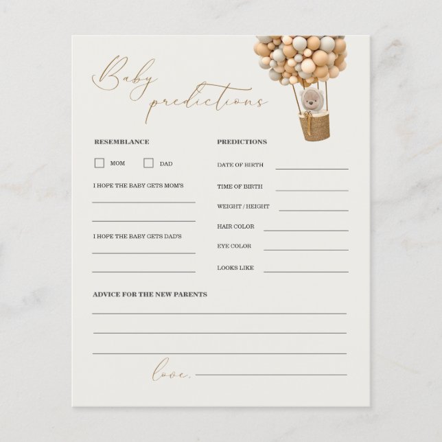 Previsões do Urso de Teddy e Jogo de Chá de fralda (Frente)